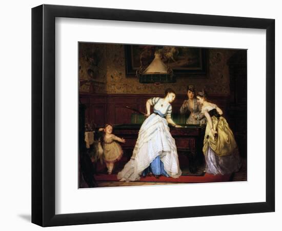 Ladies Playing Billiard, 1869-Charles Edouard Boutibonne-Framed Giclee Print