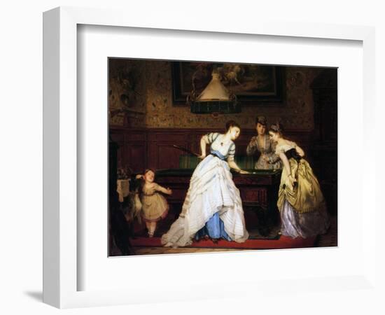 Ladies Playing Billiard, 1869-Charles Edouard Boutibonne-Framed Giclee Print