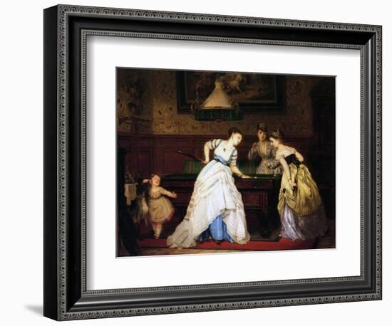 Ladies Playing Billiard, 1869-Charles Edouard Boutibonne-Framed Giclee Print