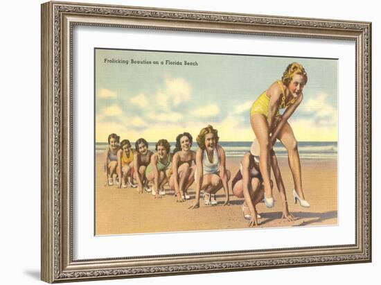 Ladies Playing Leap-Frog, Florida-null-Framed Art Print