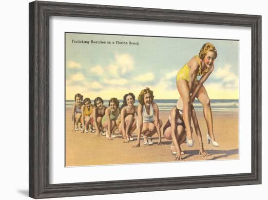 Ladies Playing Leap-Frog, Florida-null-Framed Art Print