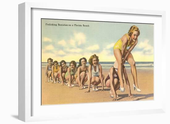 Ladies Playing Leap-Frog, Florida-null-Framed Art Print