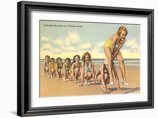 Ladies Playing Leap-Frog, Florida-null-Framed Art Print