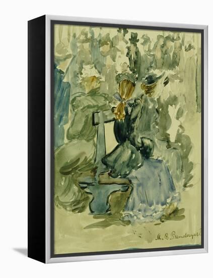 Ladies Seated on a Bench-Maurice Brazil Prendergast-Framed Premier Image Canvas