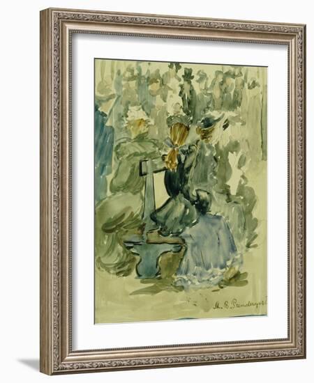Ladies Seated on a Bench-Maurice Brazil Prendergast-Framed Giclee Print