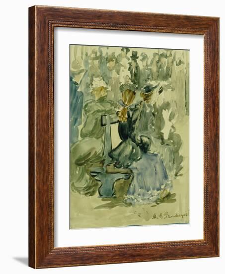 Ladies Seated on a Bench-Maurice Brazil Prendergast-Framed Giclee Print