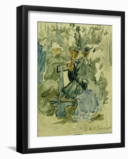 Ladies Seated on a Bench-Maurice Brazil Prendergast-Framed Giclee Print