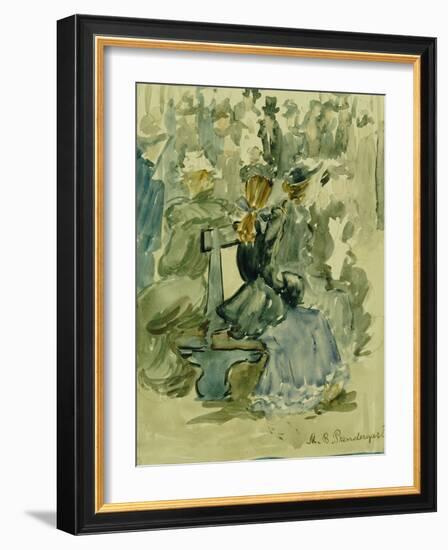 Ladies Seated on a Bench-Maurice Brazil Prendergast-Framed Giclee Print