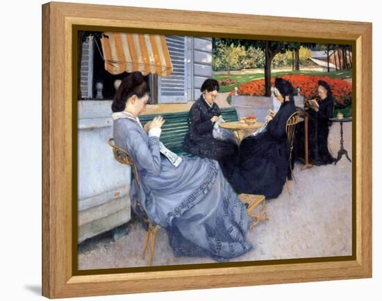 Ladies Sewing, 1848-Gustave Caillebotte-Framed Stretched Canvas