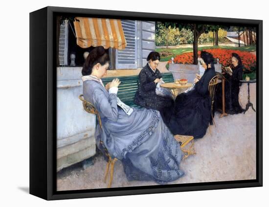 Ladies Sewing, 1848-Gustave Caillebotte-Framed Stretched Canvas