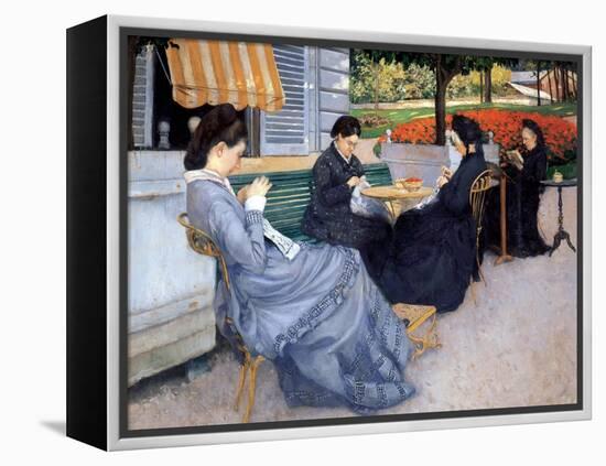 Ladies Sewing, 1848-Gustave Caillebotte-Framed Stretched Canvas