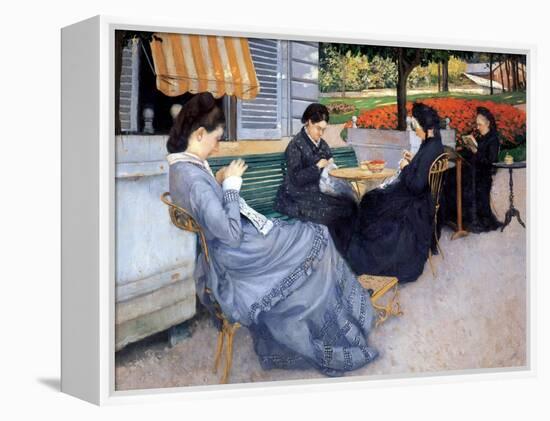 Ladies Sewing, 1848-Gustave Caillebotte-Framed Stretched Canvas