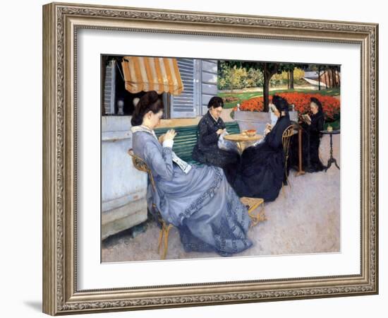 Ladies Sewing, 1848-Gustave Caillebotte-Framed Photo