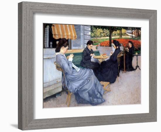 Ladies Sewing, 1848-Gustave Caillebotte-Framed Photo