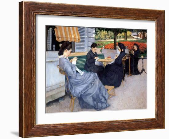 Ladies Sewing, 1848-Gustave Caillebotte-Framed Photo