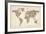 Ladies Shoes Map of the World Map-Michael Tompsett-Framed Art Print
