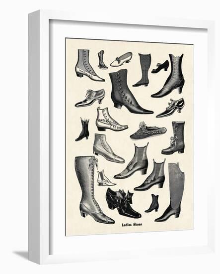 Ladies Shoes-The Vintage Collection-Framed Giclee Print