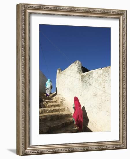 Ladies Walking in Steps, Old Town, Harar, Ethiopia-Jane Sweeney-Framed Photographic Print