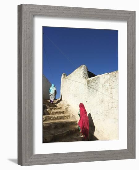 Ladies Walking in Steps, Old Town, Harar, Ethiopia-Jane Sweeney-Framed Photographic Print