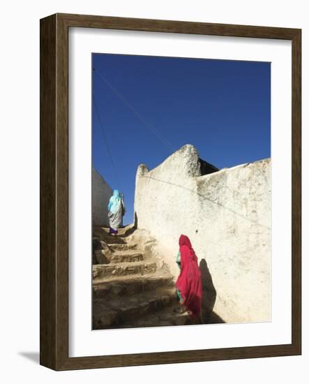 Ladies Walking in Steps, Old Town, Harar, Ethiopia-Jane Sweeney-Framed Photographic Print