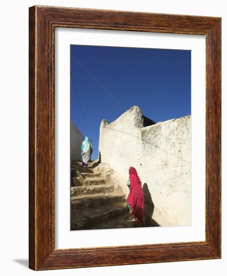 Ladies Walking in Steps, Old Town, Harar, Ethiopia-Jane Sweeney-Framed Photographic Print