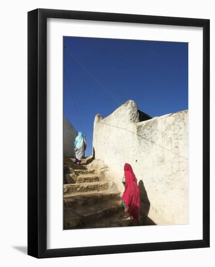 Ladies Walking in Steps, Old Town, Harar, Ethiopia-Jane Sweeney-Framed Photographic Print