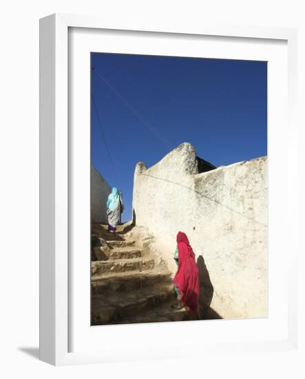 Ladies Walking in Steps, Old Town, Harar, Ethiopia-Jane Sweeney-Framed Photographic Print