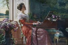 Lady with Flowers-Ladislaw von Czachorski-Framed Giclee Print