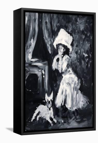 Lady and Dog Posing, C.2019 (Acrylic on Canvas)-Blake Munch-Framed Premier Image Canvas