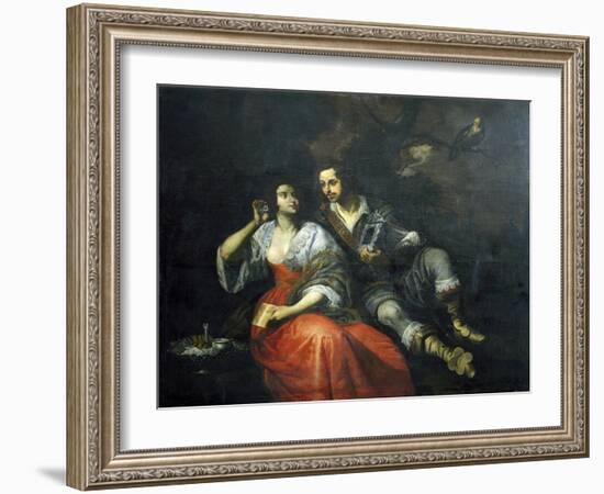Lady and Knight-Domenico Fiasella-Framed Giclee Print