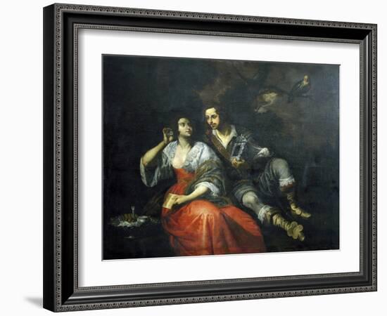 Lady and Knight-Domenico Fiasella-Framed Giclee Print