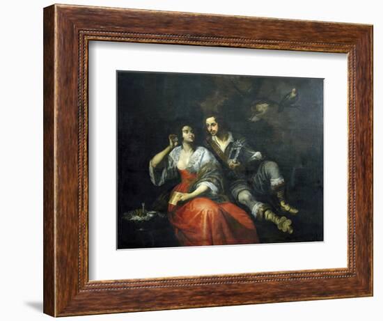 Lady and Knight-Domenico Fiasella-Framed Giclee Print