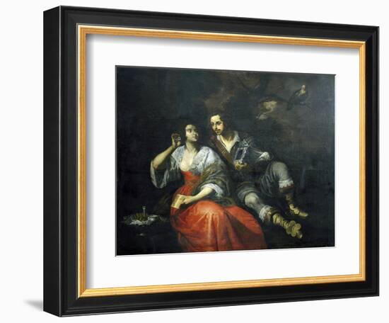 Lady and Knight-Domenico Fiasella-Framed Giclee Print