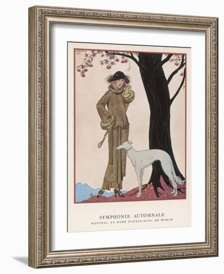 Lady and Saluki 1922-Georges Barbier-Framed Photographic Print