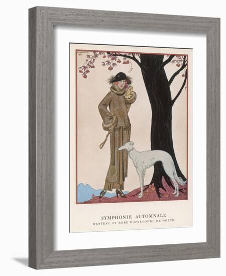 Lady and Saluki 1922-Georges Barbier-Framed Photographic Print