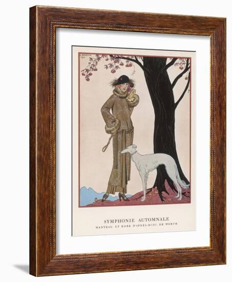 Lady and Saluki 1922-Georges Barbier-Framed Photographic Print