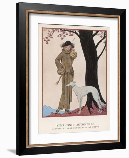 Lady and Saluki 1922-Georges Barbier-Framed Photographic Print