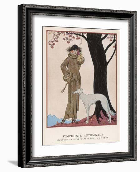 Lady and Saluki 1922-Georges Barbier-Framed Photographic Print