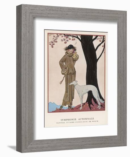 Lady and Saluki 1922-Georges Barbier-Framed Photographic Print