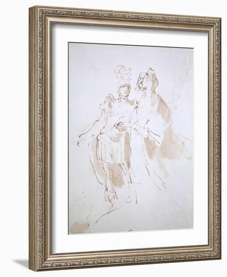 Lady and Warrior-Giambattista Tiepolo-Framed Giclee Print