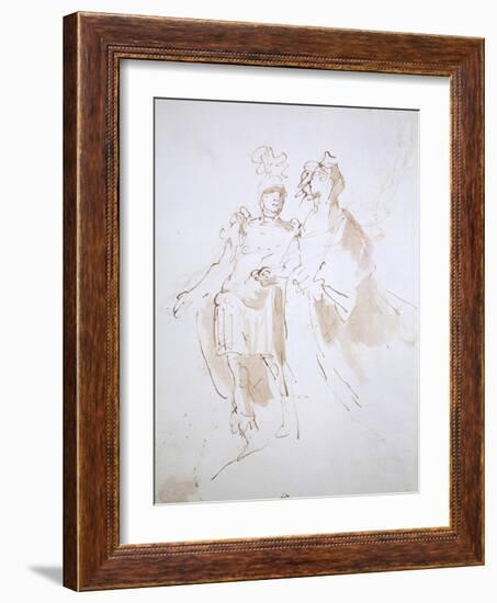 Lady and Warrior-Giambattista Tiepolo-Framed Giclee Print