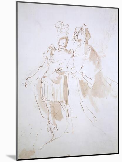 Lady and Warrior-Giambattista Tiepolo-Mounted Giclee Print