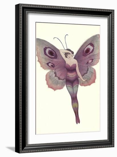 Lady as Purple Butterfly-null-Framed Art Print