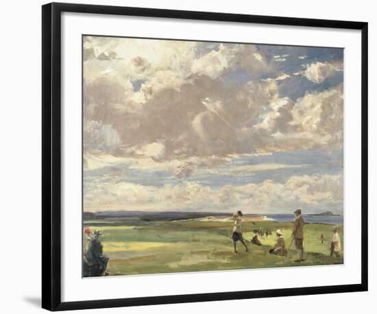 Lady Astor Playing Golf At North Berwick-Sir John Lavery-Framed Premium Giclee Print