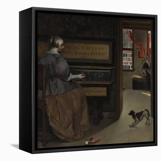 Lady at a Virginal, Ca 1665-Gabriel Metsu-Framed Premier Image Canvas