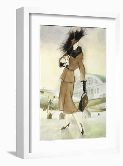 Lady at Airport-Graham Reynold-Framed Art Print
