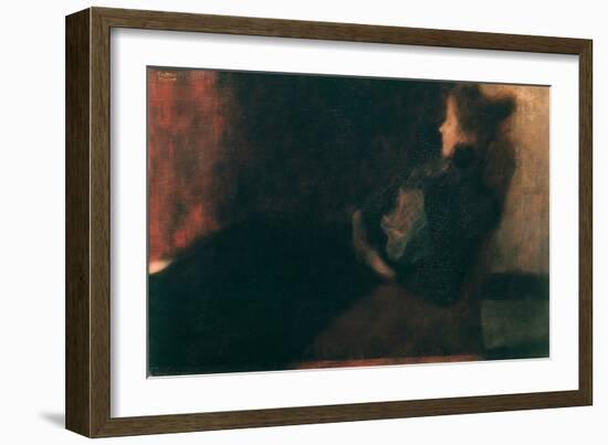 Lady at the Fireplace-Gustav Klimt-Framed Giclee Print