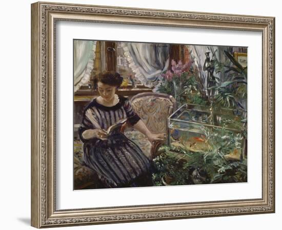 Lady at the Goldfish Basin. 1911-Lovis Corinth-Framed Giclee Print