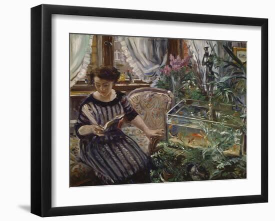 Lady at the Goldfish Basin. 1911-Lovis Corinth-Framed Giclee Print