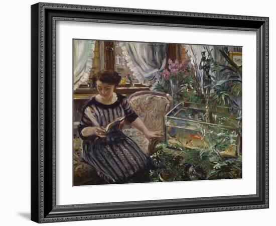 Lady at the Goldfish Basin. 1911-Lovis Corinth-Framed Giclee Print